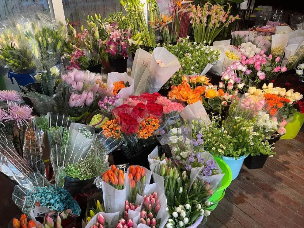 鲜花市场春意浓,时令花卉火热销售中